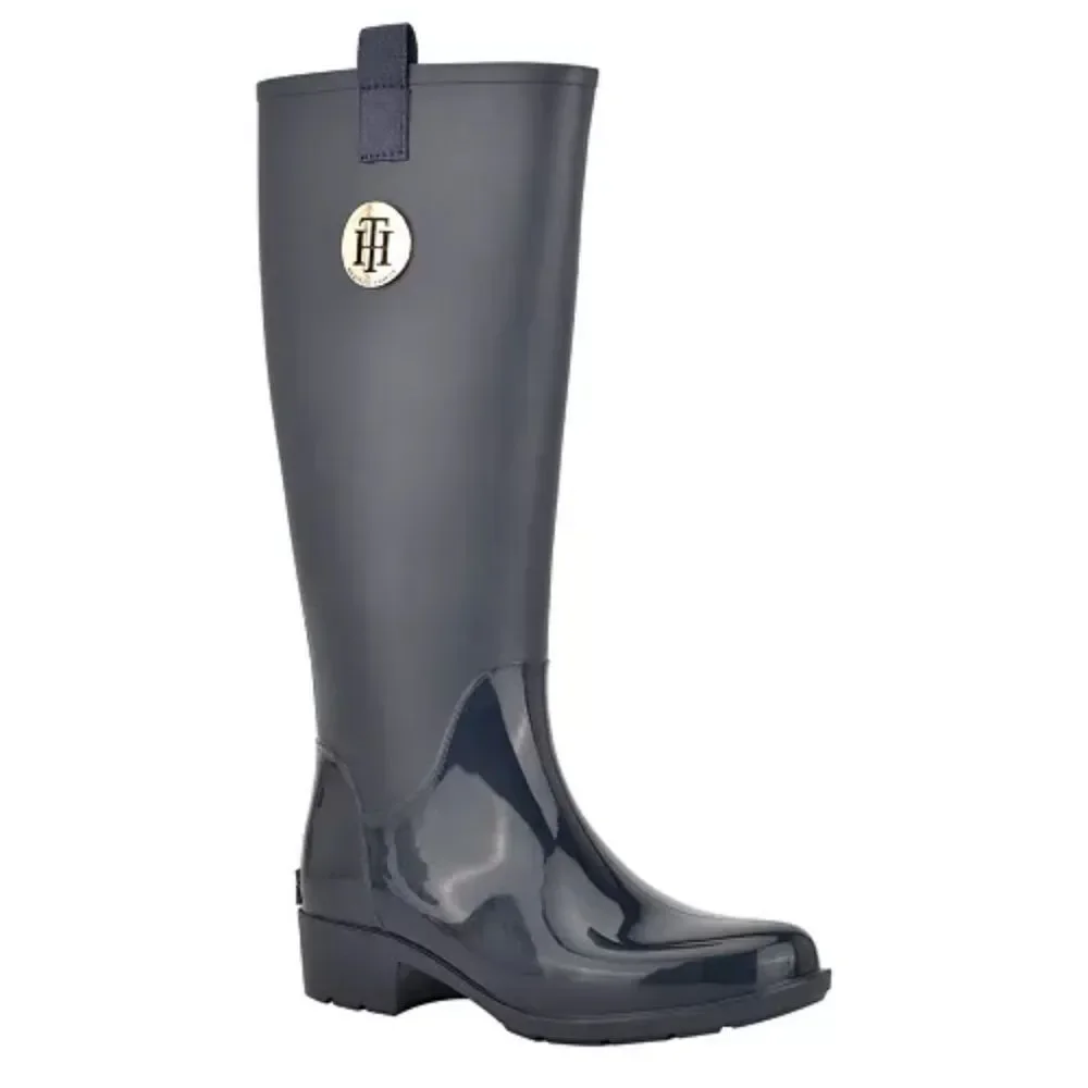 NWT Tommy Hilfiger Karissa Tall Rain Boots Navy Blue Womens Size 6
